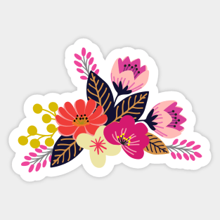 Vibrant boho flower bouquet Sticker